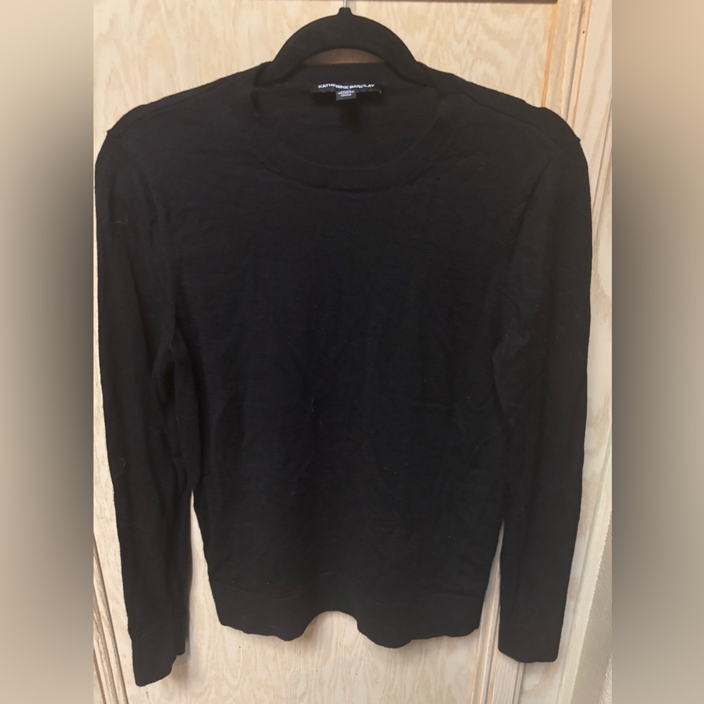 Katherine Barclay Women's L Extra Fine Merino Wool Crew Neck Sweater Long sleeve